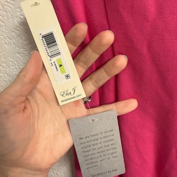 Eliza J Lace Trim Sleeveless Sheath Pink Dress Size 4 BNWT - Picture 3 of 3